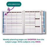 Order Out Of Chaos 2025-2026 Academic Planner, Daily, Weekly & Monthly Time Management School Agenda, Size 8.5x8.25 (Berry Blue)