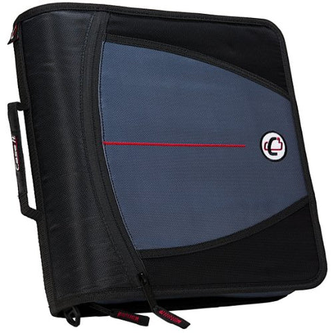 Case-it Mighty Zip Tab 3-Inch Zipper Binder, Black, D-146-BLK