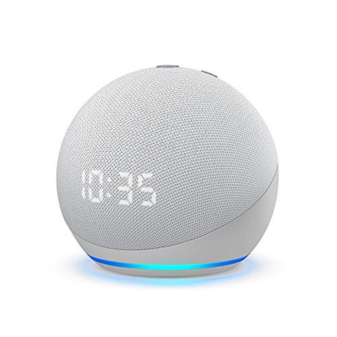 All-new Echo Dot (4th Gen) | Smart speaker with clock and Alexa | Glacier White