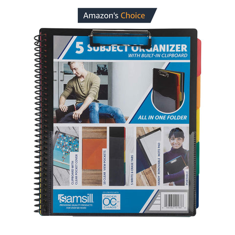 Order Out of Chaos® 5 Subject ALL-IN-ONE School Organizer With Clipboard (in collaboration with Samsill)