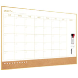 Dry Erase Calendar Whiteboard Cork Board Combo, 36"x24"