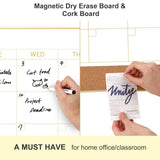 Dry Erase Calendar Whiteboard Cork Board Combo, 36"x24"