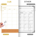 Dry Erase Calendar Whiteboard Cork Board Combo, 36"x24"