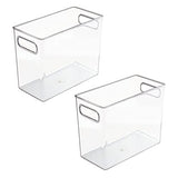 mDesign Tall Plastic Office Storage Bin with Handles