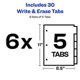 Avery 5-Tab Binder Dividers - write & erase