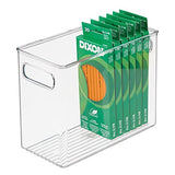 mDesign Tall Plastic Office Storage Bin with Handles