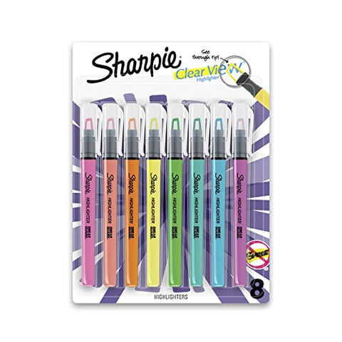 SHARPIE Highlighter, Clear View Highlighter with See-Through Chisel Tip