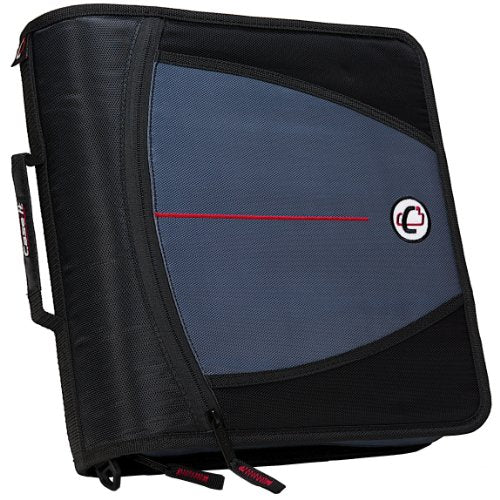 Case-it Mighty Zip Tab zipper binder with tabbed expanding file and shoulder strap