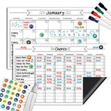 Magnetic Chore Chart Whiteboard & Reusable Dry Erase Calendar