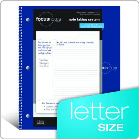 TOPS FocusNotes Note Taking System 1-Subject Notebook, 11 x 9 Inches