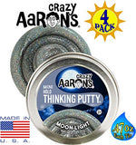 Crazy Aaron's Putty Color Shock & Holo Mini Tins (.47oz Each) Sun Beam, Coral Reef, Eternal Flame & Moonlight Gift Set Bundle - 4 Pack