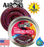 Crazy Aaron's Putty Color Shock & Holo Mini Tins (.47oz Each) Sun Beam, Coral Reef, Eternal Flame & Moonlight Gift Set Bundle - 4 Pack