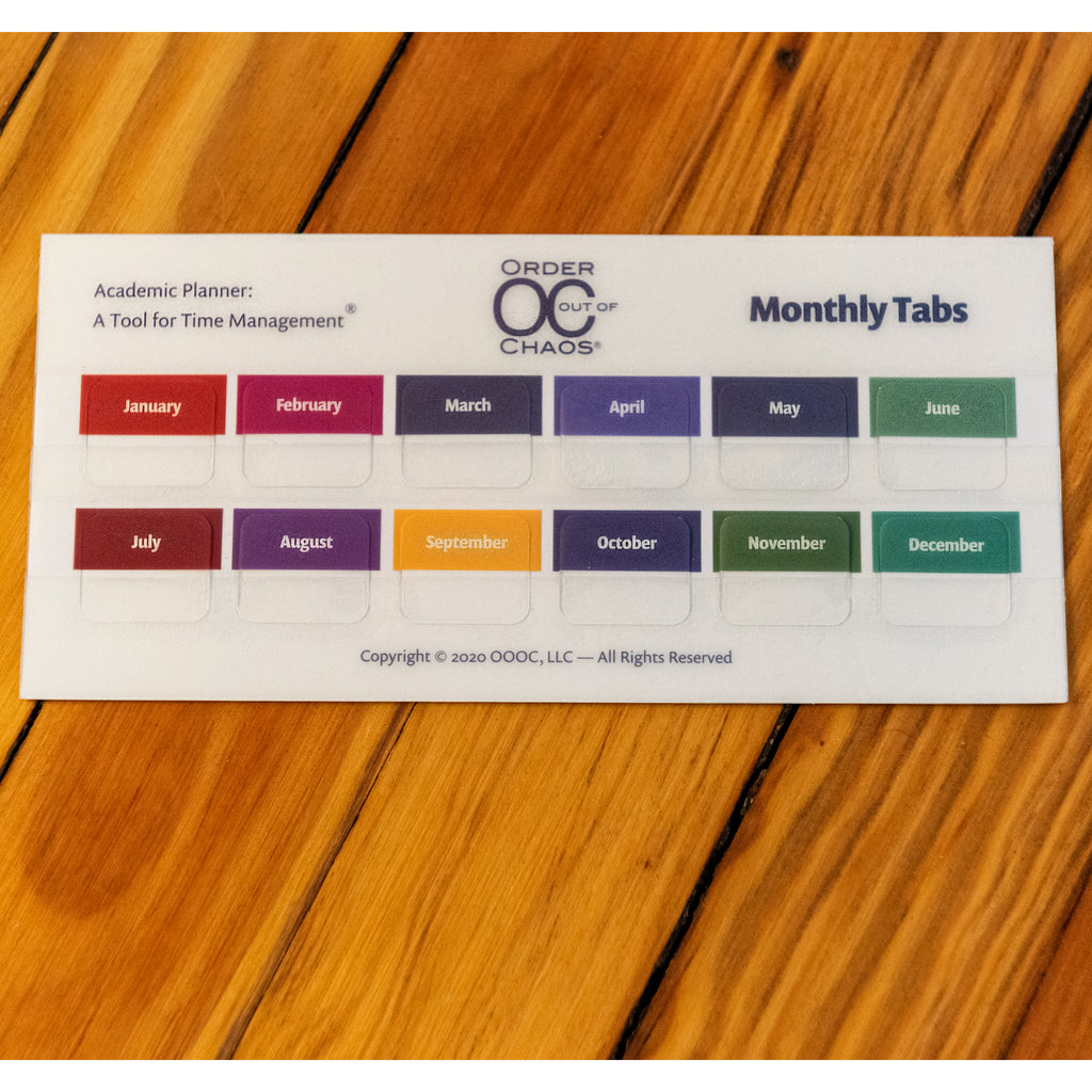 Monthly Tabs for Academic Planner, Student Agenda, Calendar